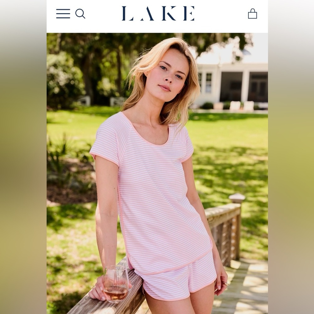 Lake Pink Striped Pajama Set